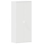 vidaXL Cabinet à chaussures Blanc 80 x 39 x 180 cm Bois d'ingénierie