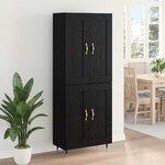 vidaXL Haut Armoire Chêne noir 69 5 x 34 x 180 cm Bois d'ingénierie