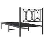 vidaXL Cadre de lit métal sans matelas avec tête de lit noir 90x200 cm