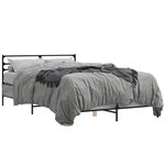 vidaXL Cadre de lit sonoma gris 140x190 cm bois d'ingénierie et métal