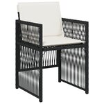 vidaXL Ensemble de salle à manger de jardin 5 pièces avec coussins en poly rotin noir
