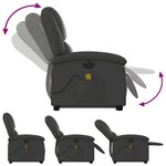 vidaXL Fauteuil inclinable de massage électrique gris cuir véritable