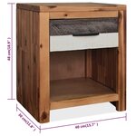 Vidaxl table de chevet  40 x 30 x 48 cm bois d'acacia massif