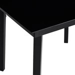 vidaXL Ensemble à manger de jardin et coussins 5 Pièces noir rotin verre