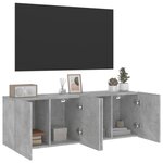 vidaXL Meubles TV muraux 2 Pièces gris béton 60x30x41 cm
