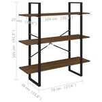 vidaXL Bibliothèque Chêne marron 100x30x105 cm Bois d'ingénierie