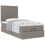 vidaXL Lit ottoman avec matelas taupe 90x200 cm tissu