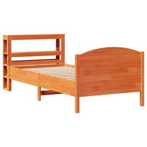 vidaXL Cadre de lit sans matelas cire marron 100x200cm bois pin massif