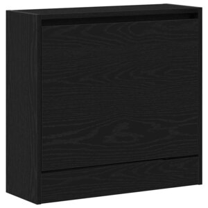 vidaXL Cabinet à chaussures avec étagère Chêne noir 60 x 21 x 57 cm