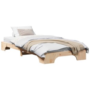 vidaXL Cadre de lit Naturel 80 x 200 cm Pin massif
