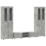 vidaXL Ensemble meuble TV FLORIN Gris béton Bois d'ingénierie