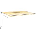 vidaXL Auvent rétractable automatique 500x300 cm Jaune et blanc