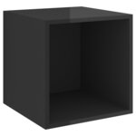 Vidaxl ensemble de meuble tv 2 pièces noir brillant aggloméré