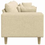 vidaXL Sofa en tissu avec coussin Crème 208 cm tissu