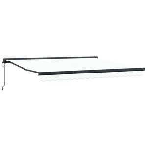 vidaXL Auvent Rétractable Blanc 400 × 300 cm Tissu Métal