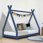 Lit tipi enfant NAKANA 120 x 200 bleu marine
