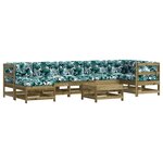 vidaXL Salon de jardin 8 Pièces avec coussins bois de pin imprégné