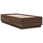 vidaXL Cadre de lit avec LED sans matelas chêne marron 100x200 cm