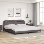 vidaXL Cadre de lit Viana sans matelas gris 200x200 cm similicuir