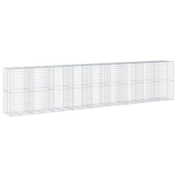 vidaXL Panier gabion avec couvercle 900x100x200 cm fer galvanisé