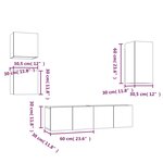 vidaXL Ensemble de meubles TV 5 Pièces Chêne fumé Bois d'ingénierie