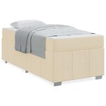 vidaXL Cadre de lit avec matelas Crème 120 x 190 cm tissu