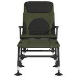 vidaXL Chaise longue de pêche avec pieds à boue réglables pliable vert