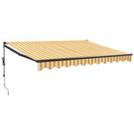 vidaXL Auvent rétractable automatique jaune et blanc 3x2 5 m