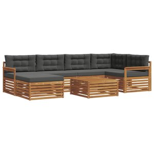 vidaXL Ensemble de canapés d'extérieur 7 Pièces Naturel et Anthracite