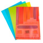 Sachet De 100 Pochettes Coin Polypropylène Grainé 12/100e - A4 - Couleurs Assorties - X 10 - Exacompta