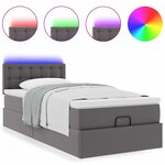 VidaXL Cadre de lit ottoman avec matelas gris 90x190 cm similicuir