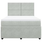 vidaXL Sommier à lattes de lit et matelas Gris clair 160x200cm Velours
