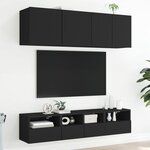 vidaXL Meubles TV muraux 2 Pièces noir 40x30x30 cm bois d'ingénierie
