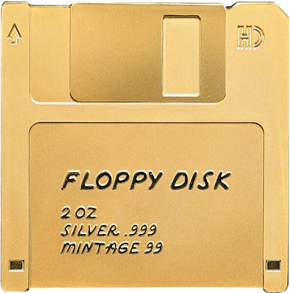 Monnaie FLOPPY DISK TechStalgic Gilded WMF 2 Oz Argent 2$ Niue 2026