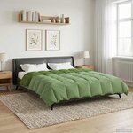 vidaXL Duvet d'été simple Matelassé Vert 200 x 240 cm Microfibre