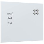 vidaXL Tableau noir magnétique mural Blanc 60x50 cm Verre trempé