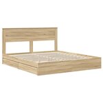 vidaXL Lit de Rangement Chêne Sonoma 180 x 200 cm Bois d'ingénierie