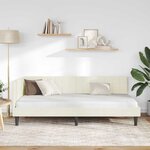 vidaXL Cadre de lit d'angle Crème 100 cm x 200 cm Velours