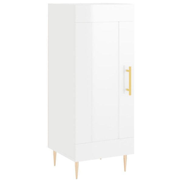 vidaXL Buffet Blanc brillant 34 5x34x90 cm Bois d'ingénierie