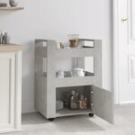 vidaXL Chariot de cuisine Gris béton 60x45x80 cm Bois d'ingénierie