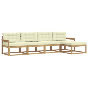 vidaXL Ensemble de canapés d'extérieur 4 pc Blanc et crème Polyester