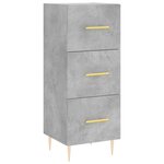 vidaXL Buffet haut Gris béton 34 5x34x180 cm Bois d'ingénierie