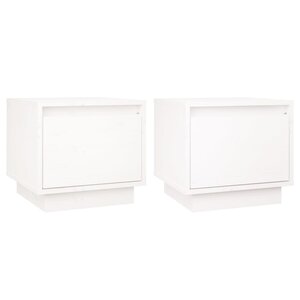 vidaXL Tables de chevet 2 Pièces Blanc 35x34x32 cm Bois de pin solide