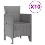 vidaXL Ensemble de salle à manger pour jardin 11 Pièces Gris clair