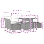 vidaXL Ensemble de salle à manger pour jardin 7 Pièces Noir et Sarcelle