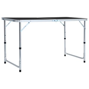 vidaXL Table pliable de camping Gris Aluminium 120x60 cm