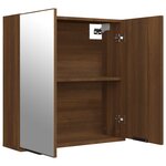 vidaXL Armoire à miroir de salle de bain Chêne marron 64x20x67 cm
