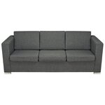 vidaXL Ensemble de canapés deux pièces Tissu Gris foncé