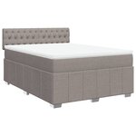 vidaXL Sommier à lattes de lit avec matelas Taupe 140x200 cm Tissu
