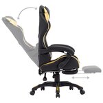 vidaXL Fauteuil de jeux vidéo avec repose-pied Doré et noir Similicuir